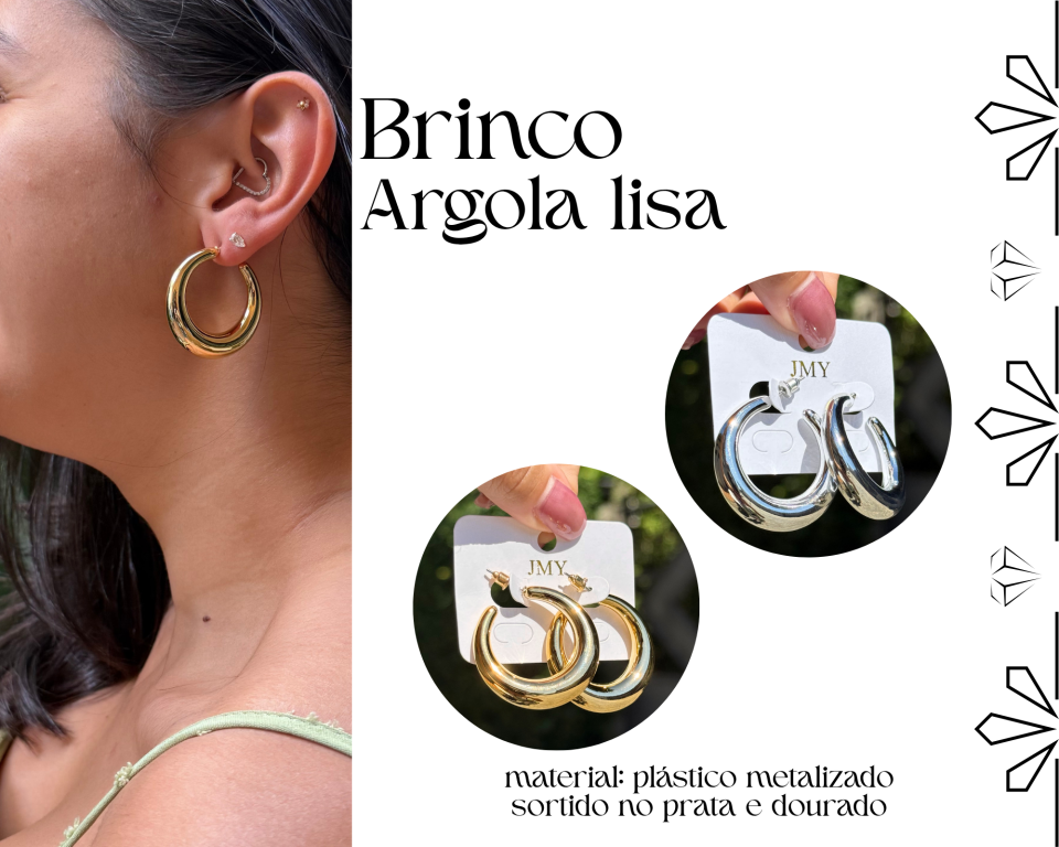 BRINCO METALIZADO ARGOLA LISA
