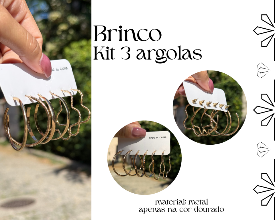 BRINCO KIT C/3 ARGOLAS LISA