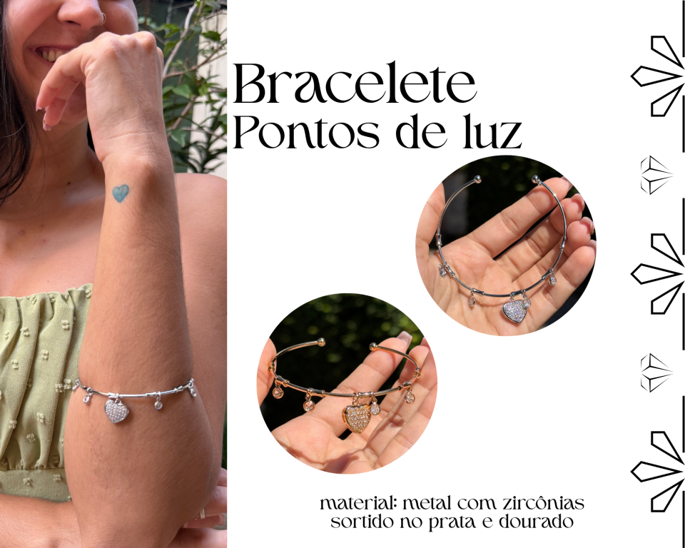 BRACELETE PONTOS DE LUZ CORAÇÃO
