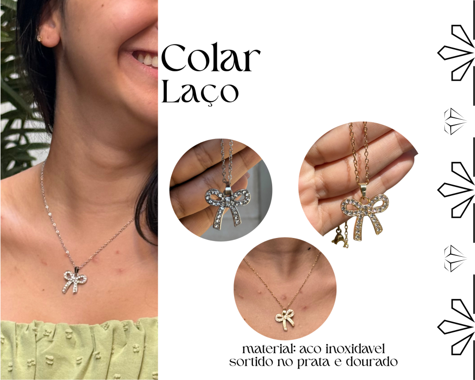 COLAR AÇO INOXIDAVEL LAÇO