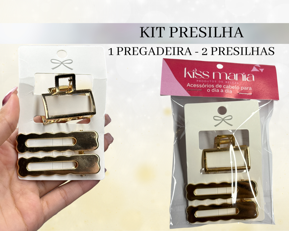 MIX PRESILHA E PREGADEIRA C/3 RETANGULAR