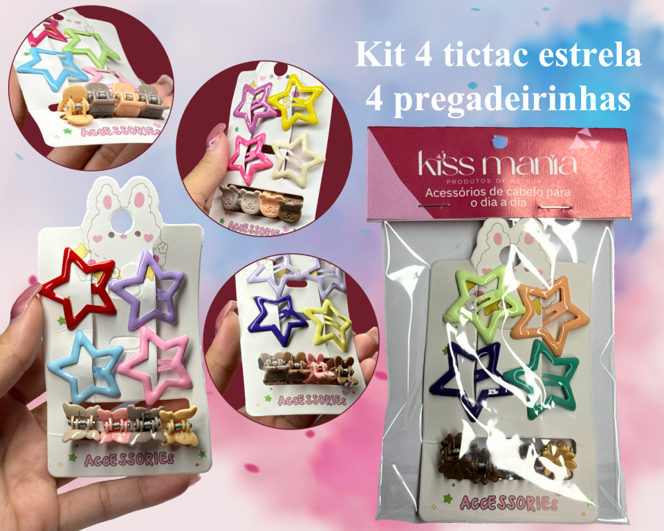 KIT TIC TAC ESTRELA E PREGADEIRAS DIVERSAS