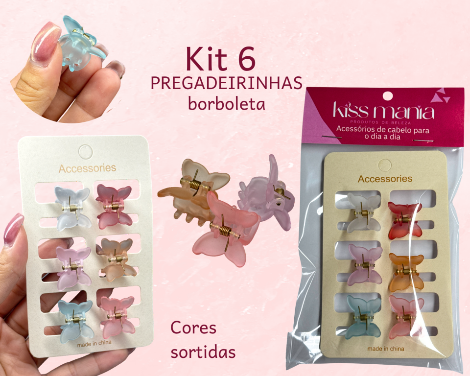 KIT PREGADEIRA BORBOLETA CANDY 2cm