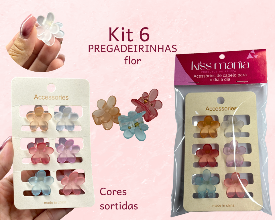 KIT PREGADEIRA FLOR CANDY 2cm C/6
