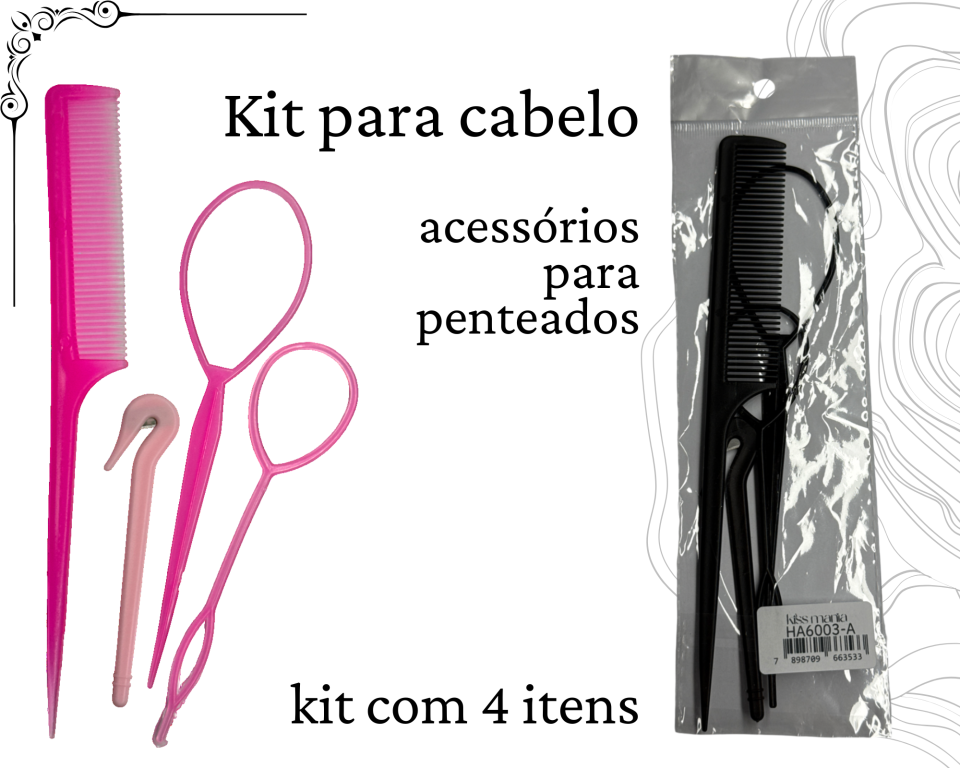ACESSORIOS P/ PENTEADO KIT C/4