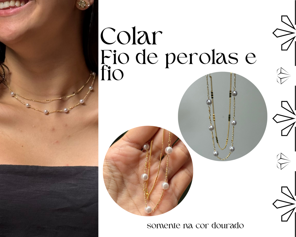 COLAR DUPLO PEROLAS E FIO