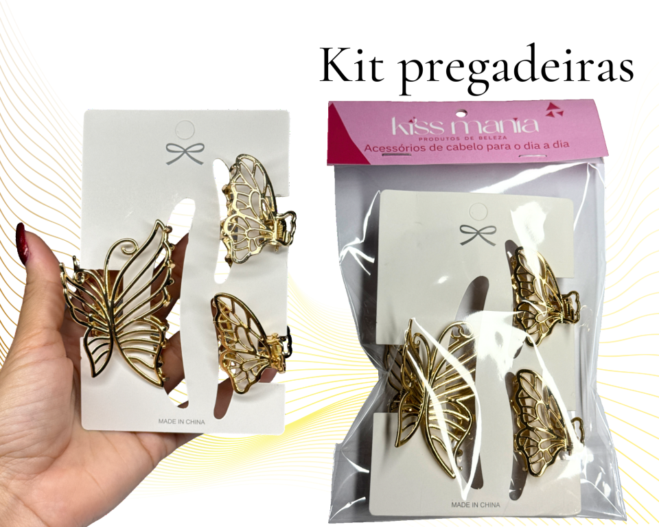 KIT PREGADEIRA BORBOLETA 7cm/4.5cm C/3
