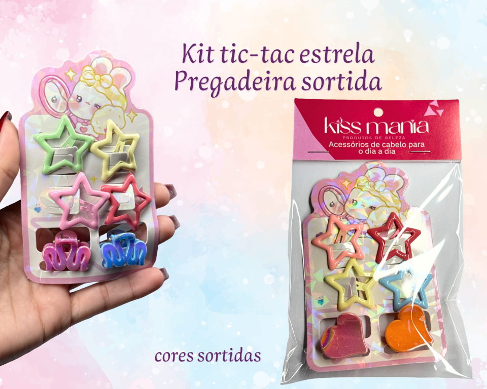 KIT TIC TAC ESTRELA E PREGADEIRA DIVERSAS