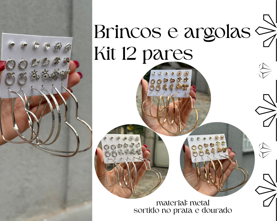 BRINCO KIT C/ 12 PARES