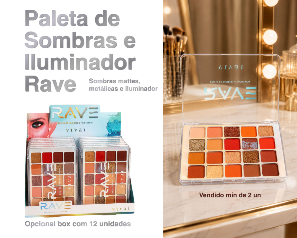 SOMBRA E ILUMINADOR RAVE C/20 CORES (MIN 2)