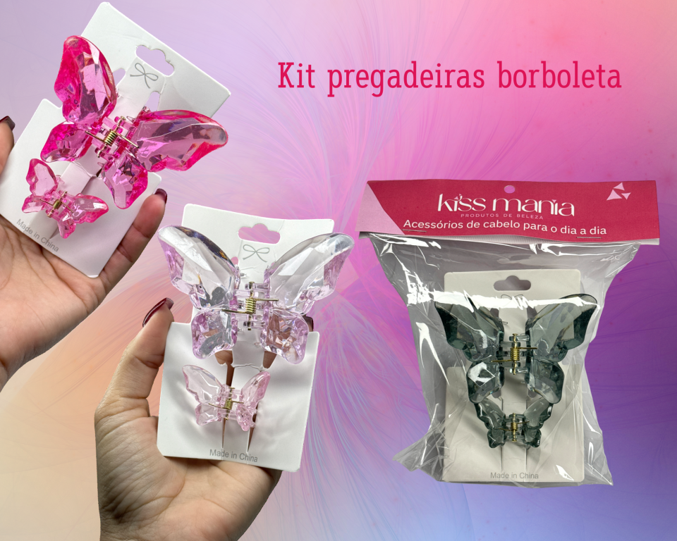 KIT PREGADEIRA BORBOLETA 8cm C/2