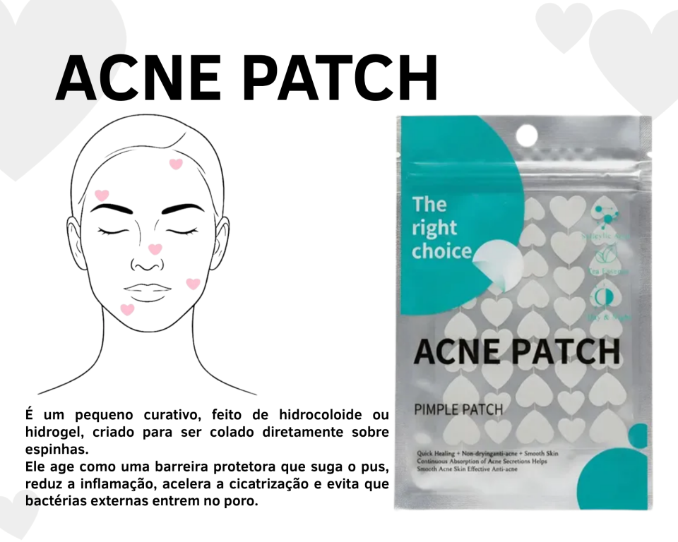 ADESIVO P/ ESPINHA ACNE PATCH CORAÇÃO