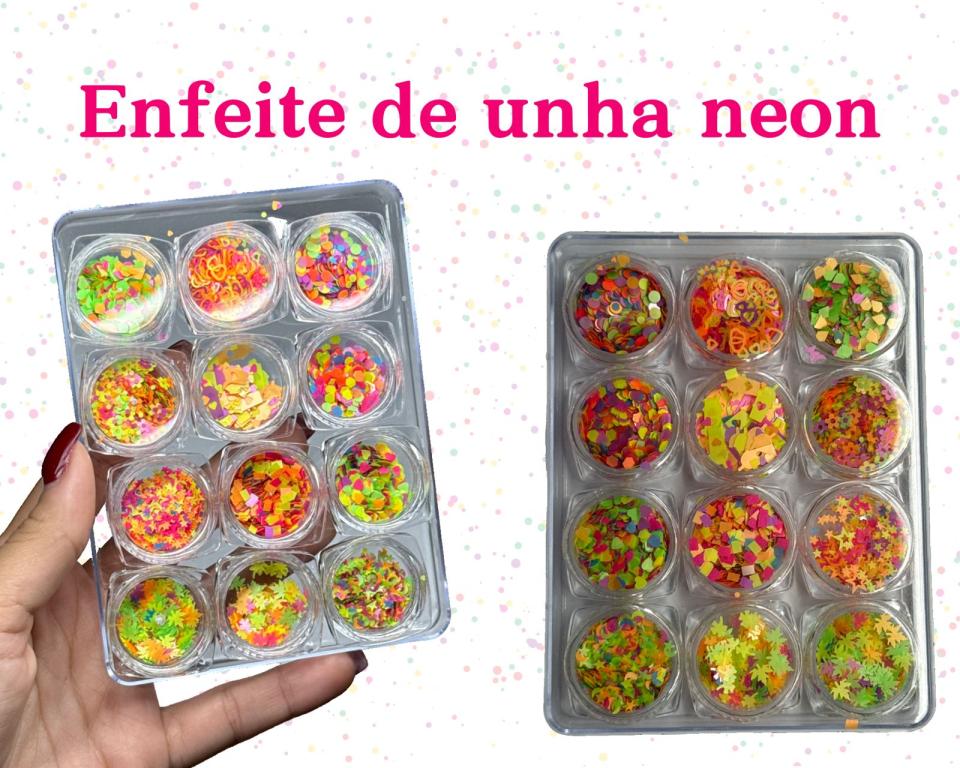 ENFEITE DE UNHA NEON C/12