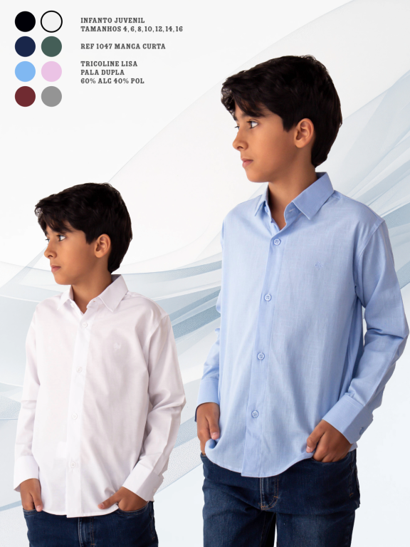 CAMISA SOCIAL INFANTIL M LONGA
