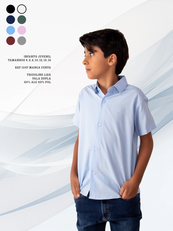 CAMISA SOCIAL INFANTIL M CURTA