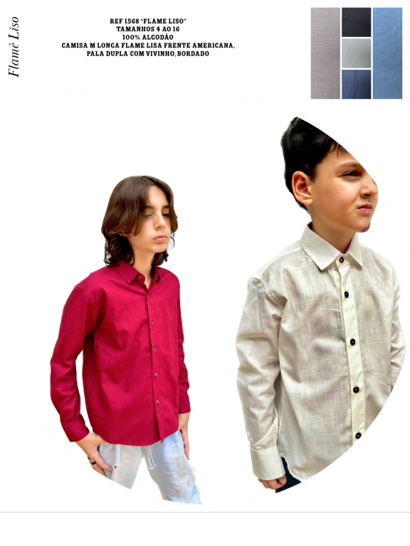 CAMISA INFANTIL MANGA LONGA FLAME