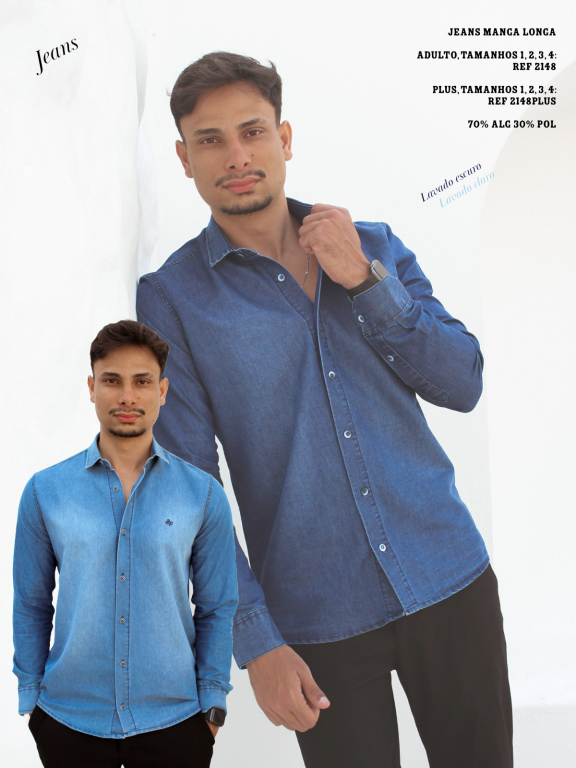 CAMISA JEANS MANGA LONGA