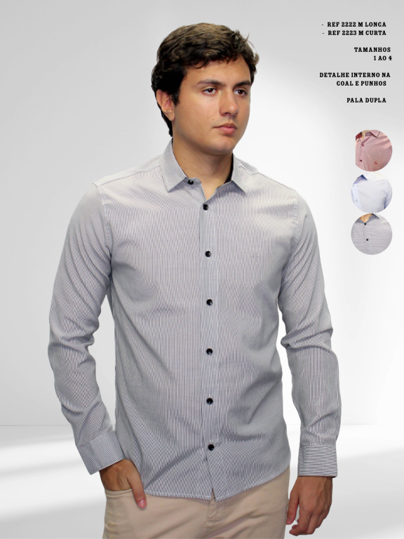 CAMISA SOCIAL MANGA LONGA LISTRADINHA