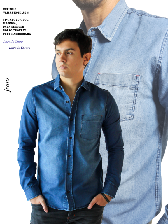 CAMISA JEANS MANGA LONGA