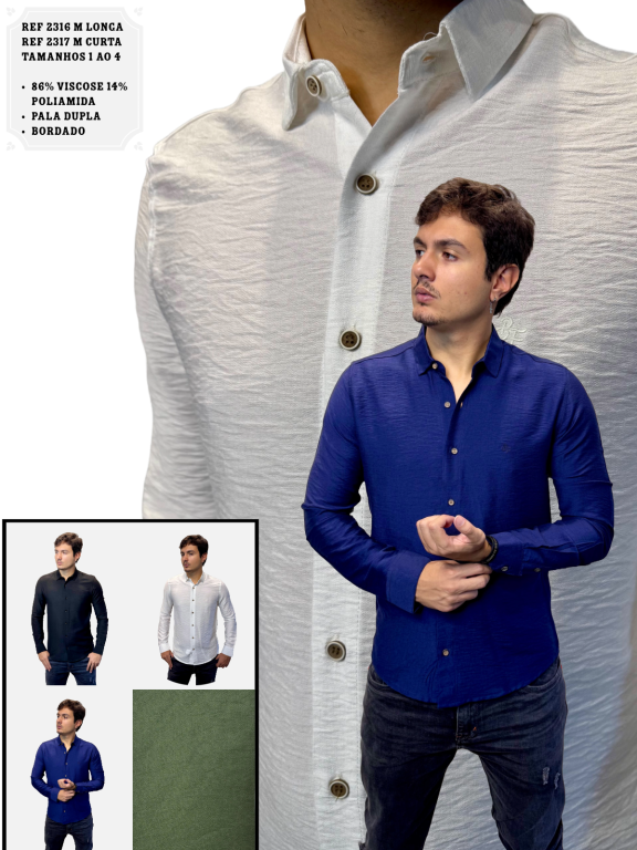 CAMISA SOCIAL MANGA LONGA MARROQUINO