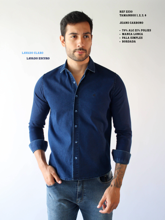CAMISA JEANS MANGA LONGA