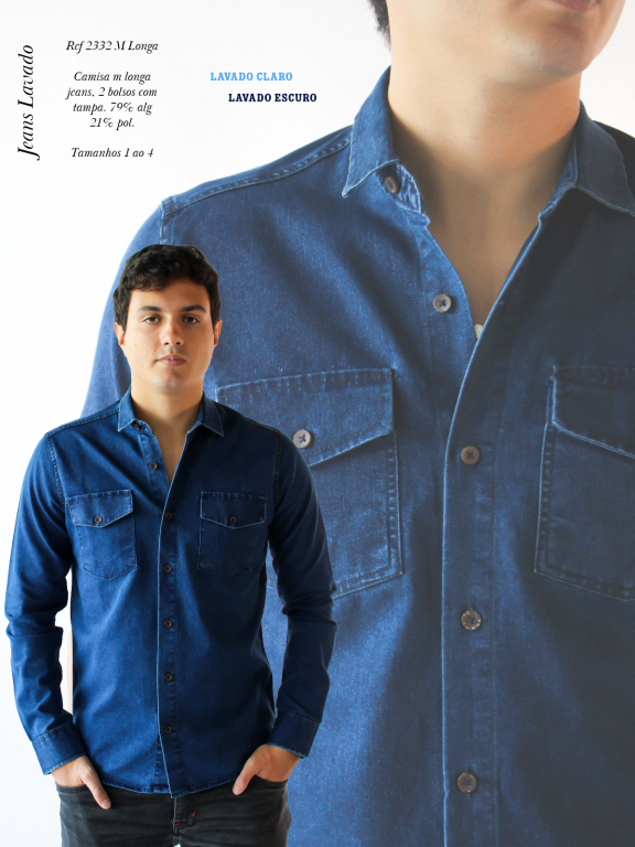 CAMISA JEANS MANGA LONGA