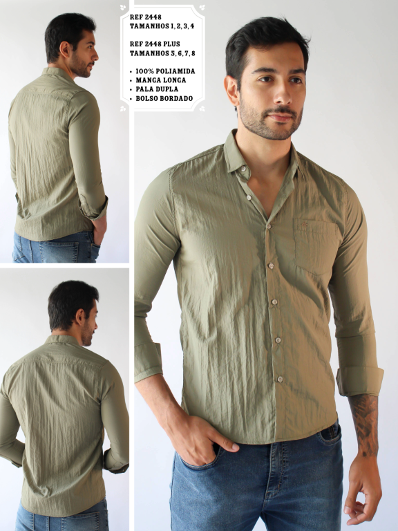 CAMISA SOCIAL MANGA LONGA POLIAMIDA