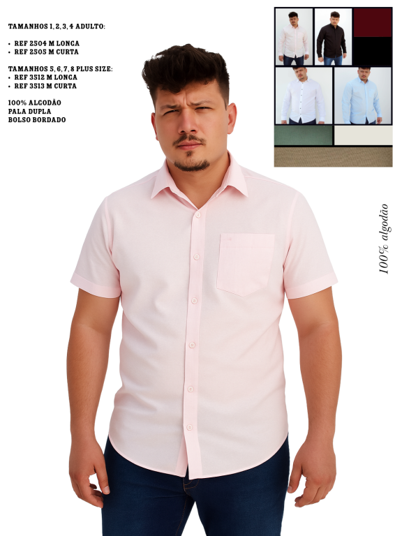 CAMISA SOCIAL MANGA CURTA