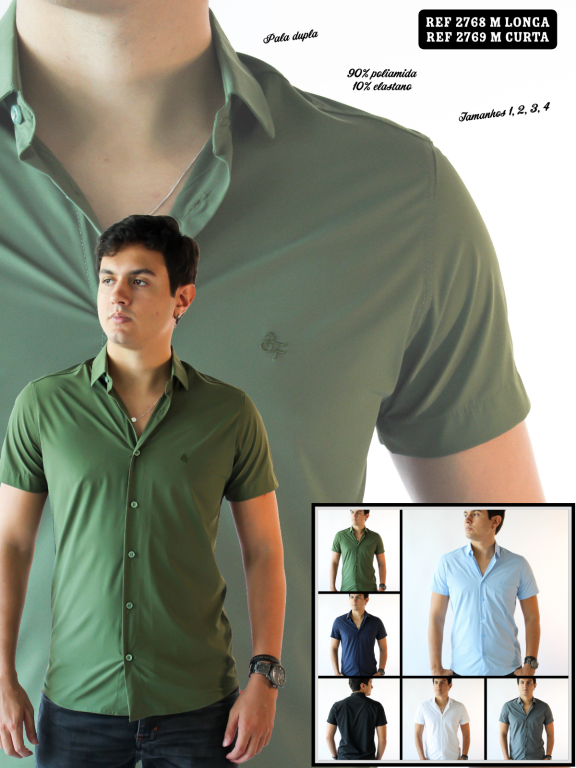 CAMISA SPANDEX M CURTA 90% POLIAMDIA 10% ELASTANO