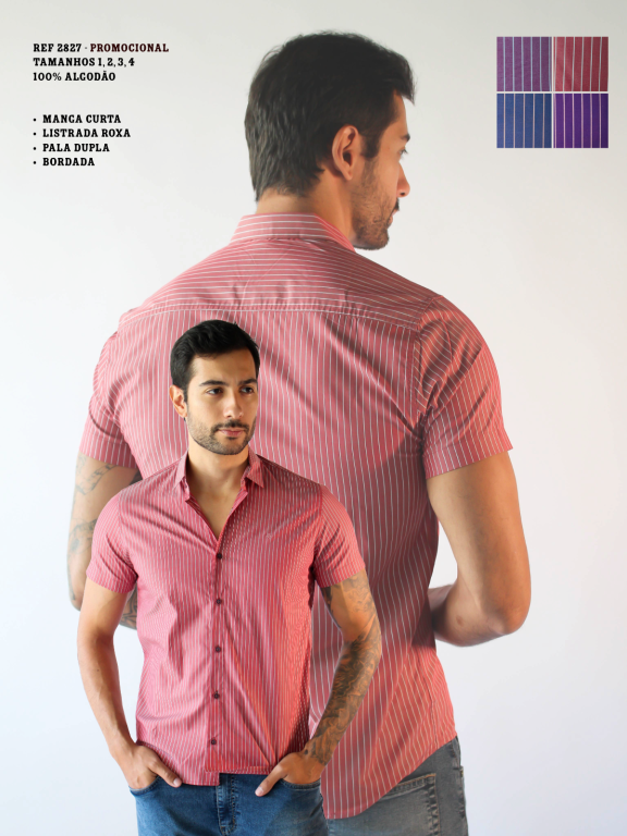 CAMISA SOCIAL MANGA LONGA LISTRADO