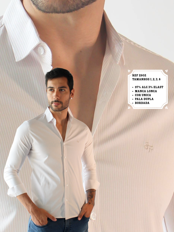 CAMISA SOCIAL MANGA LONGA LISTRADO