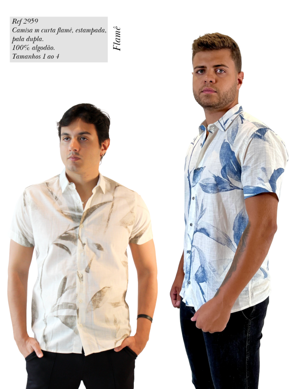 CAMISA MANGA CURTA ESTAMPADA, FLAME