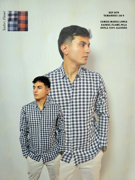 CAMISA MANGA LONGA XADREZ FLAME