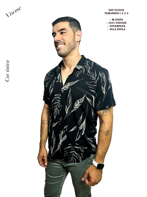 CAMISA MANGA CURTA DE VISCOSE