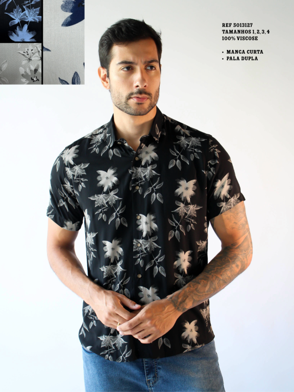 CAMISA MANGA CURTA DE VISCOSE