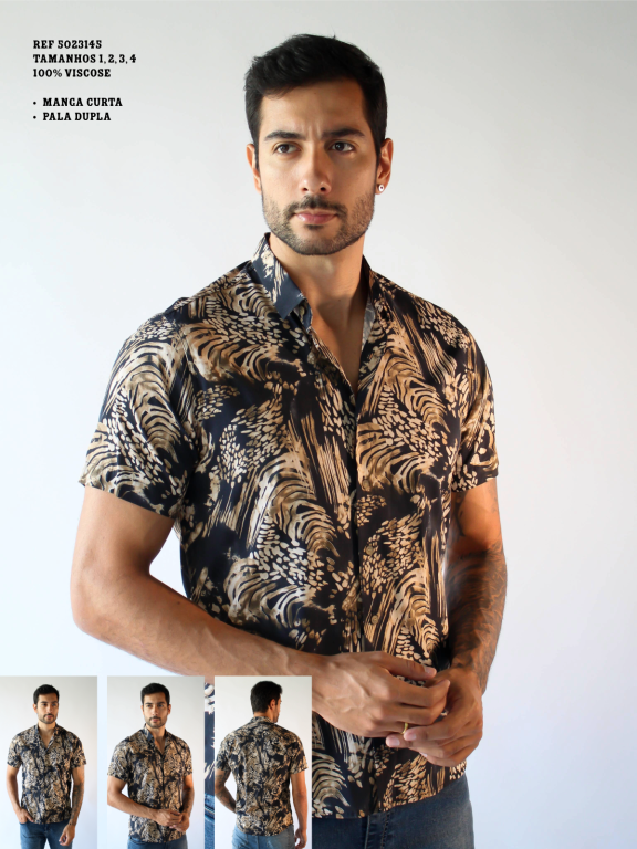 CAMISA MANGA CURTA DE VISCOSE