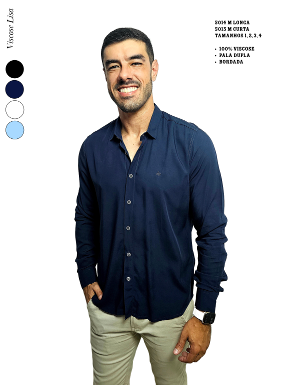 CAMISA SOCIAL MANGA LONGA VISCOSE