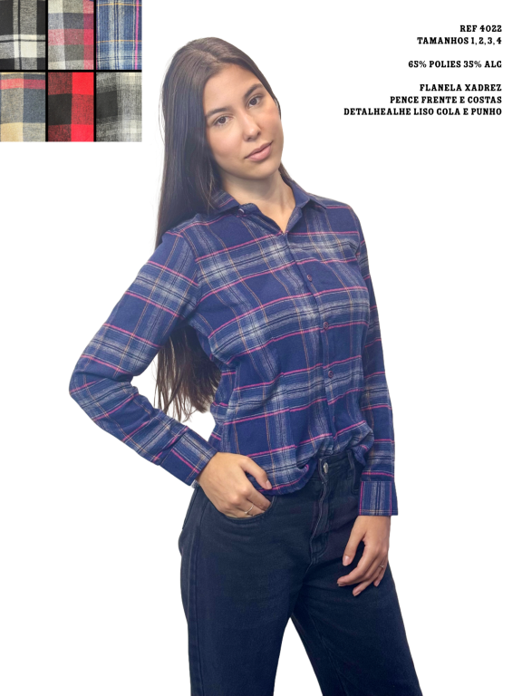 CAMISA FEMININA FLANELADA MANGA LONGA