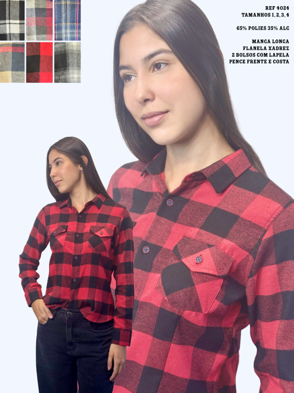 CAMISA FEMININA FLANELADA MANGA LONGA