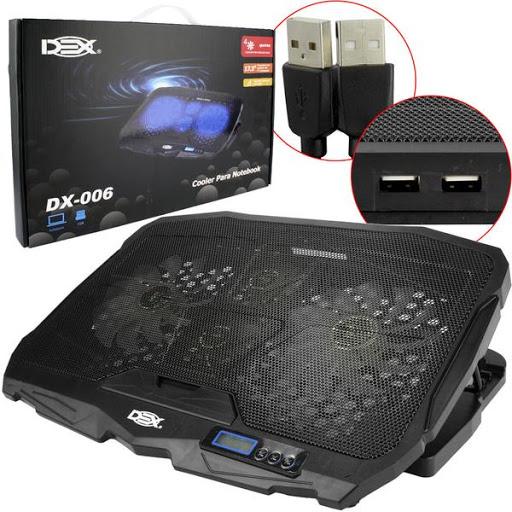 SUPORTE PARA NOTEBOOK COM COOLER AZUL DX-006