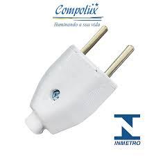 PLUG MACHO 2P BRANCO 10A (CX-205/Z)