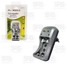 CARREGADOR DE PILHA BIVOLT AA/AAA/9V INMETRO FX-C17 FLEXGOLD