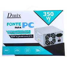 FONTE ATX 350W DMIX (A-350W) ACOMPANHA CABO DE FORÇA