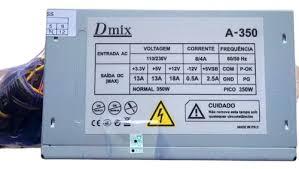 FONTE ATX 350W DMIX (A-350W) ACOMPANHA CABO DE FORÇA