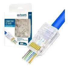 CONECTOR RJ45 CAT5/CAT6 VAZADO CX100PÇ EXBOM (CONT-RJ45V100)