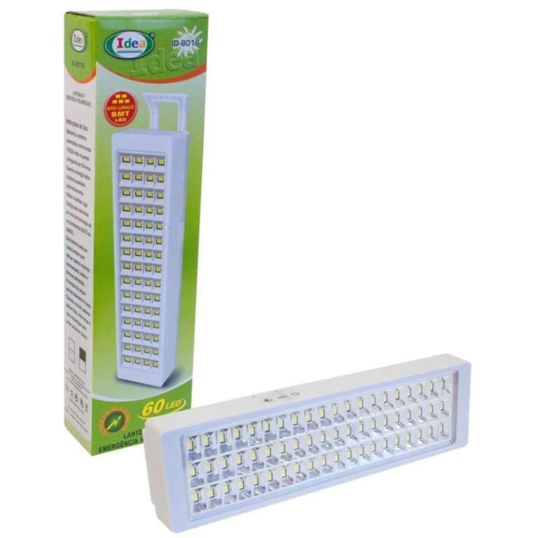 LUZ DE EMERGÊNCIA - 60 LEDS - RECARREGÁVEL - ID-8016
