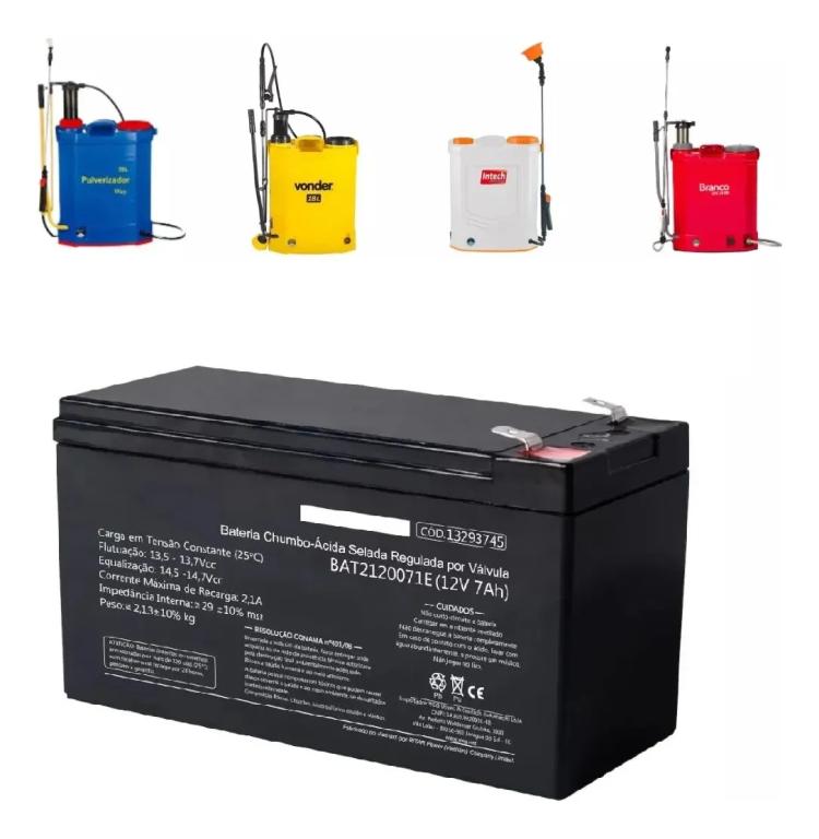 BATERIA DE LITIO UNIVERSAL DO PULVERIZADOR 12W 7AH