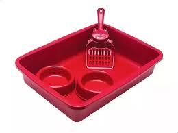 KIT BANDEJA PA COMEDOURO ELITE VERMELHO 45CX38LX14A CM 1UND
