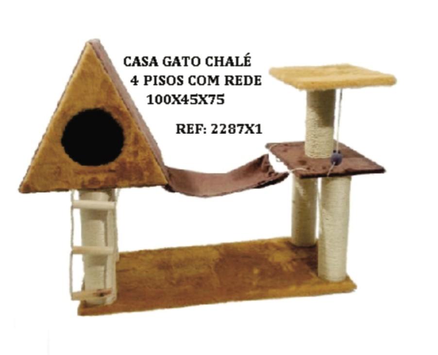 ARRANHADOR CASA GATO CHALE 4PISO COM REDE 2287X1