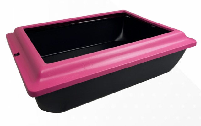 BANDEJA HIGIENICA BLACK COM ABA ROSA PARA GATOS A12XL35XC47CM